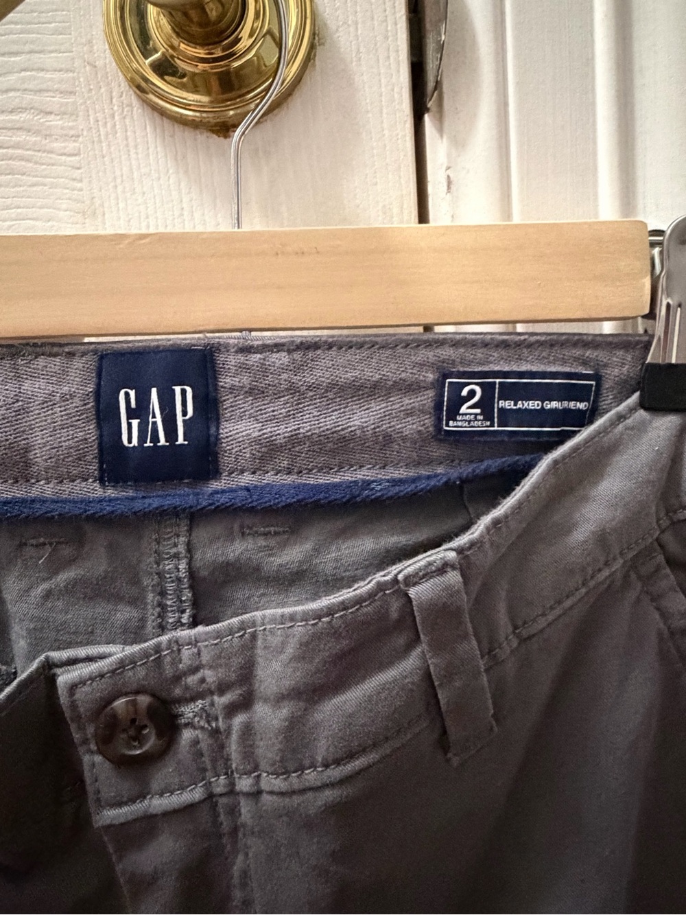 GAP Relaxed Girlfriend Pants in Charcoal Gray